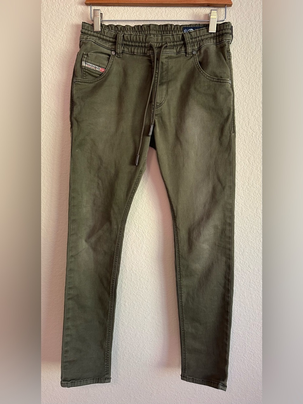 Diesel Krailey R-Ne JoggJeans Womens 23 Army Green Tapered Drawstring Sweatpant